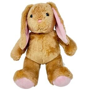 Build A Bear Workshop Golden Brown Pink Floppy Ears Bunny Rabbit  Plush 14 Inch